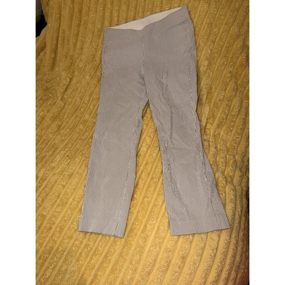 Chico's Pants Blue White Striped Seersucker Pull On Size 00